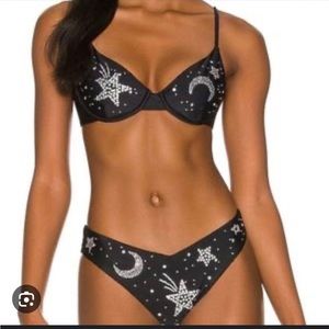 Beach Riot Black Sequined Bikini NWT